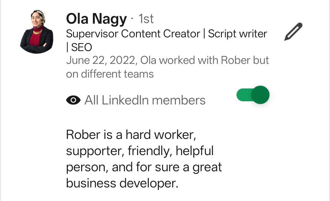 Client testimonial