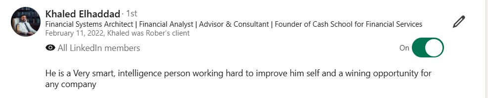 Client testimonial